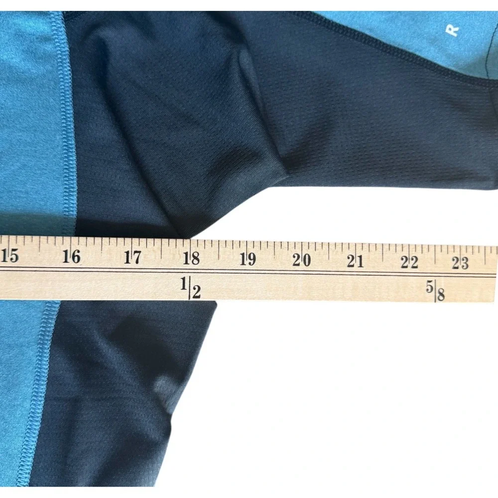 Rip Curl Mens Rash Guard Blue Black Short Sleeve UPF 50+ Swim Shirt Large